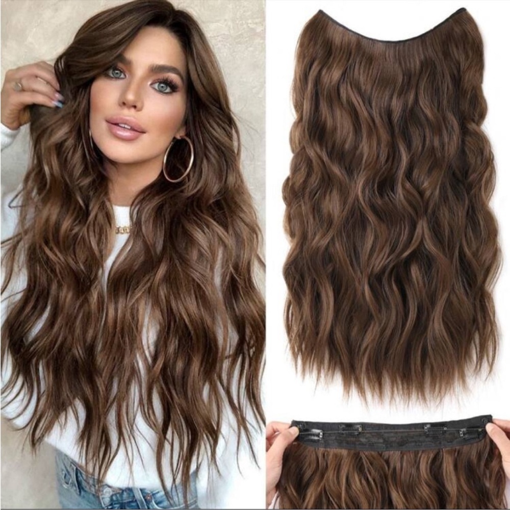 Halo Hair Extensions 20 Inch Clip in Hair Extensions with Invisible Adjustable